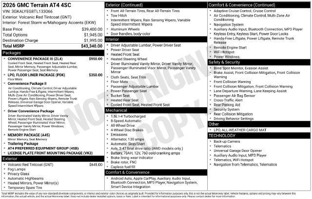 2026 GMC Terrain AT4