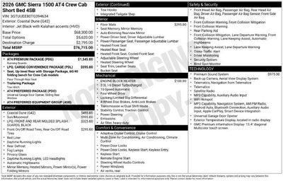2026 GMC Sierra 1500 AT4